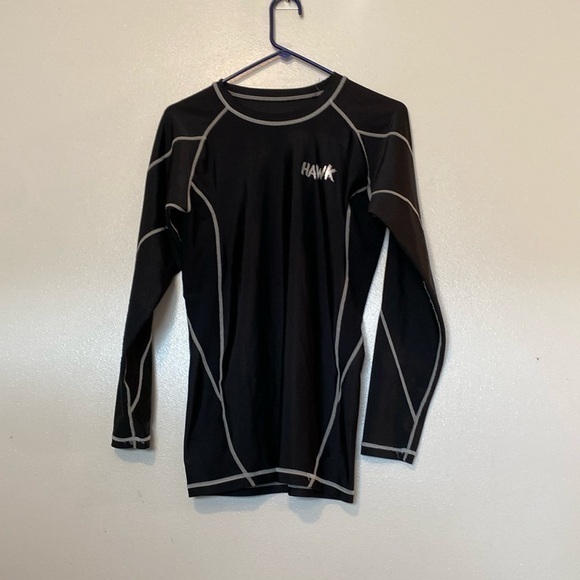 Hawk Sports Men Black Base Layer Athletic Compression Rash Guard M